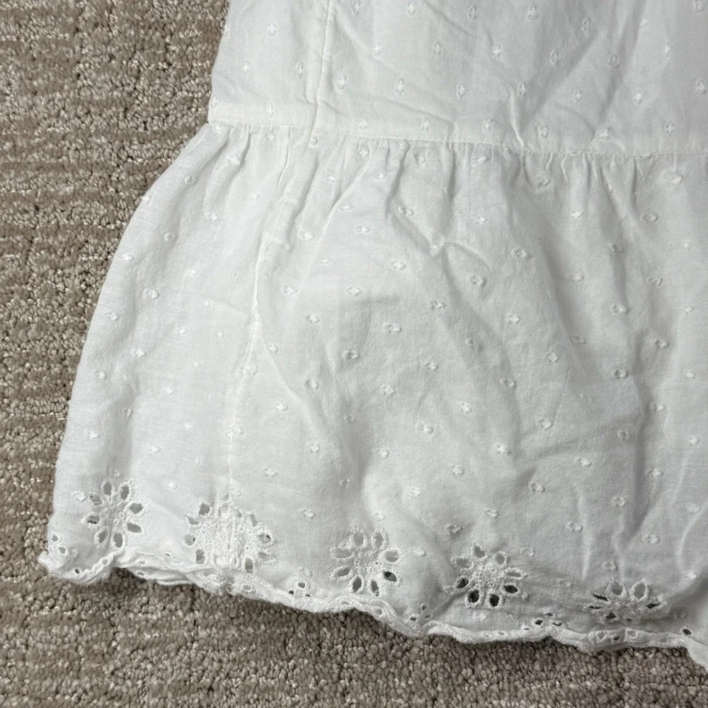Gap Girls Maxi Dress Eyelet‎ Ruffle Swiss Dot XL White Cotton